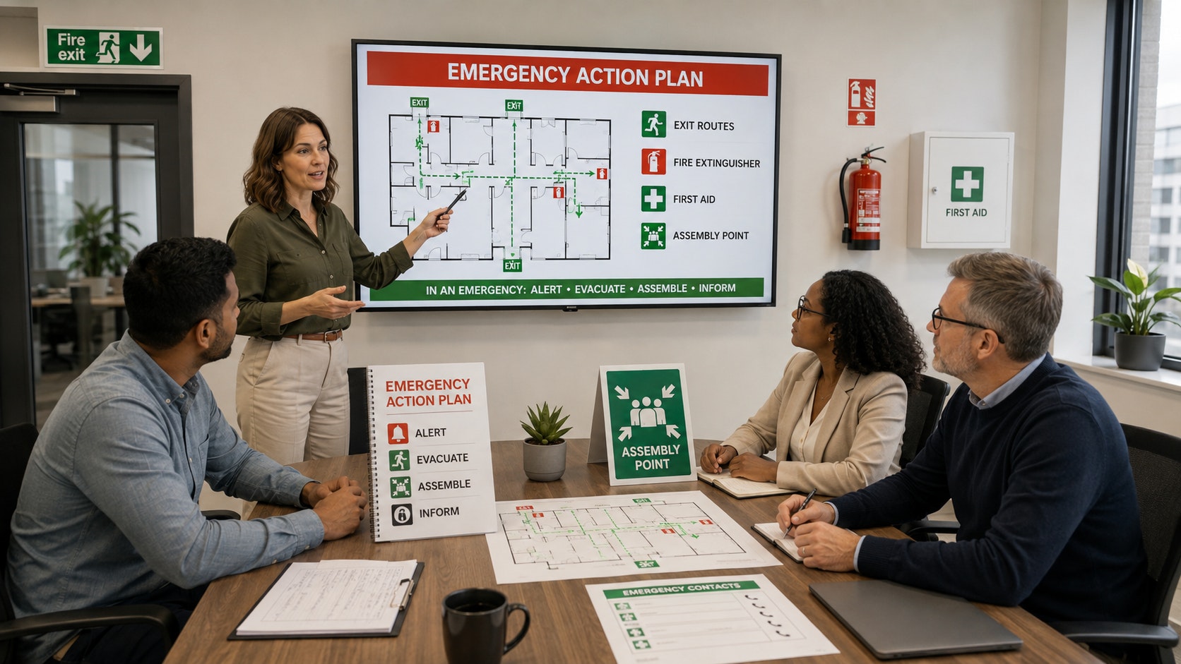 A group of colleagues welcoming and shaking hands with new hires in a modern office, illustrating new employee onboarding.